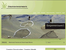 Tablet Screenshot of creationinvestments.com